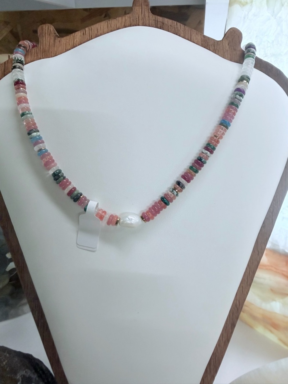 Confetti Gemstone Necklace with Freshwater Pearl
